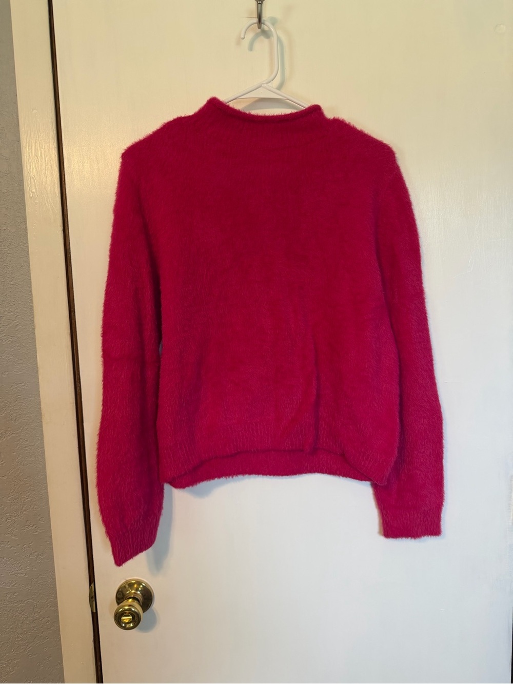 Universal Thread Women's Hot Pink Fuzzy Turtleneck Sweater